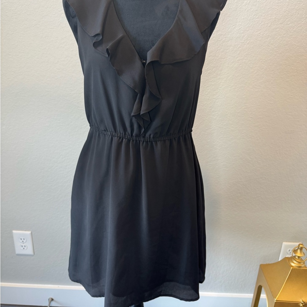 BCBGeneration Black Ruffle Mini Dress